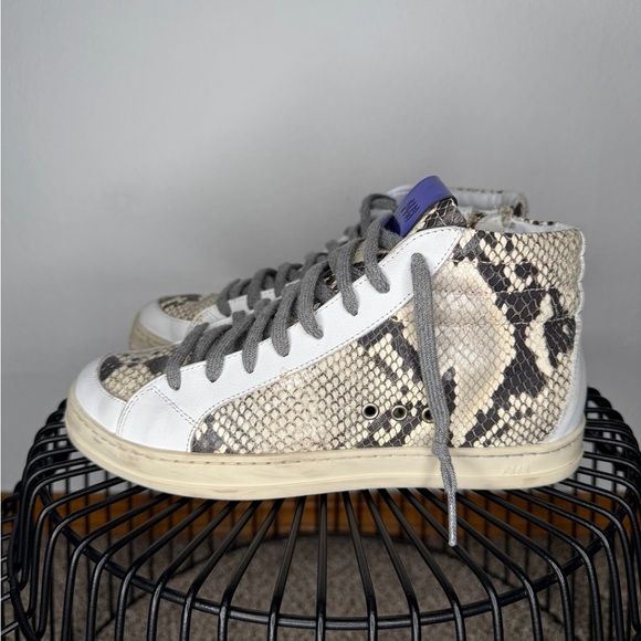 P448 Skate High-Top Sneakers Snakeskin Print Size 6 - Picture 3 of 8